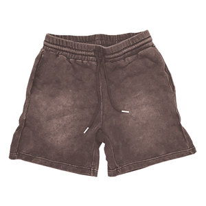 2024 <b>Men's</b> Cotton Acid Wash <b>Shorts</b> with Puff Print New Style Custom Drawstring Solid <b>Pattern</b> Wash <b>Shorts</b> - Product Image 1