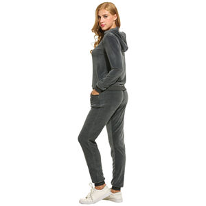 Productos de Moda, Novedades, Conjuntos Deportivos de Terciopelo, Sudaderas Cortas con Capucha y Pantalones Cortos para Mujer, Dos Piezas - Product Image 4