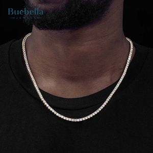 Offre Spéciale haute qualité 925 argent 18K plaqué or 3mm Moissanite diamant chaîne de tennis hommes - Product Image 1