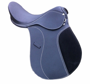 Selle de dressage anglaise de qualité supérieure en cuir bleu noir avec arbre en bois, selle d'équitation personnalisée - Product Image 1