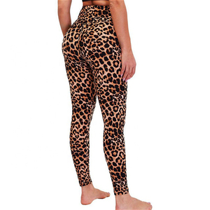 High Waist Yoga Legging Women's Animal Print Breathable Quick-Dry Silk Screen Printed High Quality Polyester Spandex OEM Service - Product Image 5