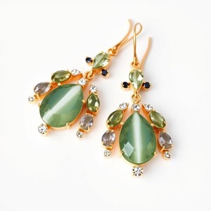 Boucles d'oreilles classiques en argent sterling 925 plaqué or avec pierres précieuses pour femme, prix de gros - Product Image 4