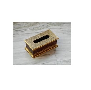 Porte-serviettes en laiton au look moderne pour la vaisselle, produits polis et brillants, décoration de table, boîte à mouchoirs en laiton - Product Image 1