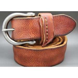 Antique Steel Buckle Cow Hide Leather <b>Belt</b> Men's Vintage Style Handicrafts Fashion Custom Length Classic - Product Image 5