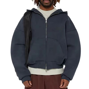 High Quality Cropped Hoodie Men Full Zip up Hoodie Custom Fleece Face Full Zip Hoodies - Product Image 1