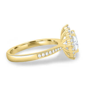 Diseño de lujo 18K Oro sólido Redondo Corte brillante Solitario Laboratorio Crecido Anillos de diamantes Anillos de compromiso de boda finos personalizados - Product Image 6