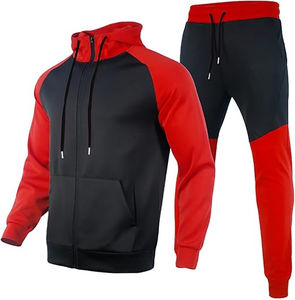Survêtement à fermeture éclair personnalisable de haute qualité pour hommes vêtements de sport avec motif solide pour Jogging Fitness OEM Service de gros - Product Image 2
