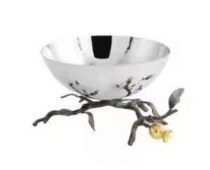 Metal dorado nuevo diseño Ware elegante grande con diseño de hoja de flor estilo de lujo elegante cuencos para servir - Product Image 4
