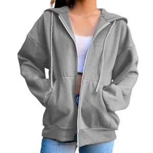 Sweat-shirt Femme Veste Hiver Vêtements Femme Zip Up Oversize Hoodies Casual Loose Black Brown Hoodie Vintage Fleece Pullover - Product Image 6