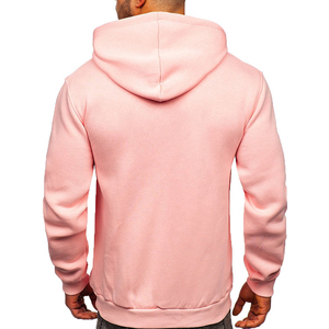 Nouveau 2025 OEM Sweat à capuche d'hiver pour homme de haute qualité 500 grammes en Polyester/Coton, imprimé, avec poches kangourou, noir uni teint - Product Image 2