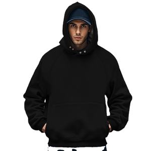 Sweat à capuche personnalisé de haute qualité pull sweat blanc hommes polaire 220 GSM couleur unie surdimensionné à capuche poche sweat - Product Image 4