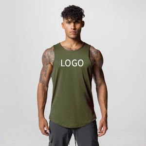 Débardeur OEM pour hommes Vêtements de gym tricotés vierges avec décoration d'insigne pour la musculation - Product Image 5