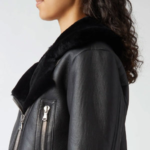 Nouvel article est facilement disponible femmes veste en cuir haut porter des vêtements de sport sur mesure Streetwear femmes veste en cuir - Product Image 3