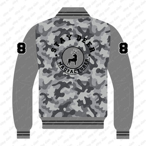 เสื้อแจ็กเก็ตบอมเบอร์ปักลายตัวอักษรสำหรับผู้ชายเสื้อแจ็กเก็ตทีมตัวแทนออกแบบได้ตามต้องการ - Product Image 4