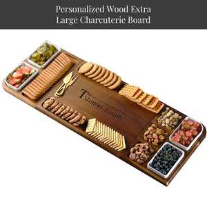 Planche à découper en bois de haute qualité, adaptée aux aliments, ensemble de planches à fromage, forme rectangulaire, facile à nettoyer, durable, accessoires de cuisine AZ - Product Image 4