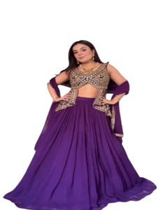 Lehenga Choli Pakistaní de Piel Sintética para Invierno, Vestido de Fiesta para Mujer, Alta Demanda, Exportaciones, Colección 2023 - Product Image 1