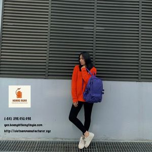Customized Logo <b>Waterproof</b> Polyester 41X27X15 CM Basic <b>School</b> <b>Backpack</b> With Purple Red Black Color - Product Image 2