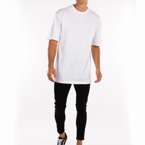 T-shirt à col de longueur régulière vierge pour hommes, couleurs personnalisables, poids lourd 100% coton 260gsm, lettre ample pour l'extérieur, vente en gros - Product Image 3