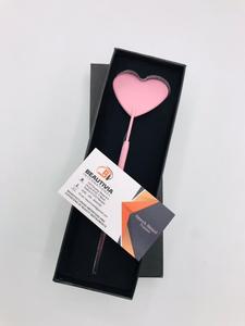 Vente en gros miroir d'extension de cils en acier inoxydable rose bébé en forme de coeur poignée confortable pince à sourcils de marque privée - Product Image 2