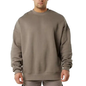 Sudadera con logotipo personalizado de alta calidad, cuello redondo suelto de otoño e invierno para hombres, Camiseta deportiva sencilla e informal de manga larga - Product Image 2