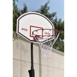 Système de panier de basket-ball Stag Iconic, cerceau en acier réglable, panneau arrière blanc, équipement d'entraînement toutes saisons, sans emballage - Product Image 1