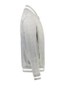 Chaqueta Varsity gris para hombre para Chicago for Bulls Lona bordada Cuello alto Estilo vintage Cierre de cremallera Invierno - Product Image 5