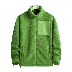 Veste en polaire sherpa chaude pour homme, col montant, logo sur le devant, personnalisée, nouvelle collection, service OEM, décontractée - Product Image 6