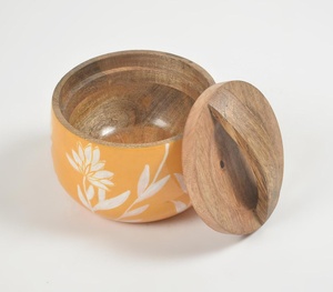 กระป๋องพฤกษศาสตร์ไม้สีส้มเคลือบด้วยฝาปิดผู้ผลิตผู้ค้าส่ง - Product Image 2