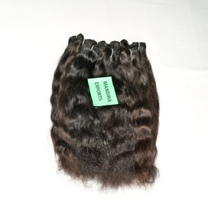 100% naturel brut vierge couleur noire faisceaux ondulés fabrication vietnamienne temple extensions de cheveux humains - Product Image 3