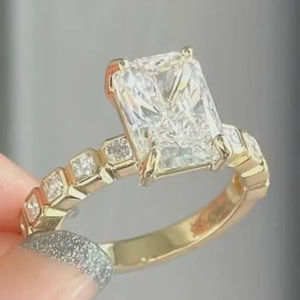 แหวนเพชรทรงรัศมี 2.00 กะรัต เพชรเพาะเลี้ยงในห้องปฏิบัติการ ทองคำแท้ 14K คุณภาพพรีเมียม สำหรับเป็นของขวัญในโอกาสแต่งงานหรือสัญญา สำหรับแฟนสาว - Product Image 1