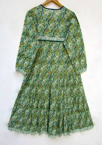 2025 Wholesale Collection Tie Dye Long Kaftan V-neck Half Sleeves Rayon Fabric Loose Fitting <b>Dress</b> with Side Slit Spring Kaftan - Product Image 3