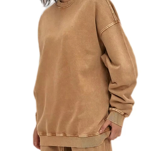 เสื้อฮู้ดดี้ผู้ชาย OEM ผ้าฝ้าย 100% ซักแบบ Stone Wash สไตล์ Oversized ปักลายแบบกำหนดเอง ล้างสีแบบ Acid Wash สำหรับฤดูหนาว - Product Image 4