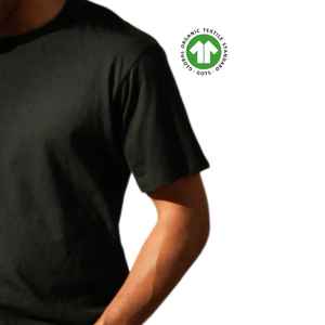 Camiseta orgánica negra para hombre, jersey de 4,3 oz, suave y flexible con cuello acanalado para la comodidad diaria - Product Image 6