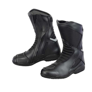 Botas de Motociclista de Cuero Personalizadas, Totalmente Negras, Transpirables, Impermeables, Anti-UV, de Talla Grande, Resistentes al Viento, con Protección de Seguridad y Estampado - Product Image 6