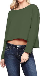 Top corto de manga larga de verano para mujer, Top sin costuras, traje deportivo recortado para correr y Yoga de manga larga para mujer - Product Image 5