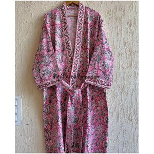 Peignoir en coton 60s imprimé à la main, collection été, vente en gros - Product Image 4