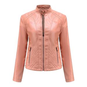 Veste de moto et motard en cuir pour femmes Manteau à manches longues avec fermeture à glissière sur le devant Vêtements d'extérieur pour femmes Chic Tops Fashion - Product Image 2