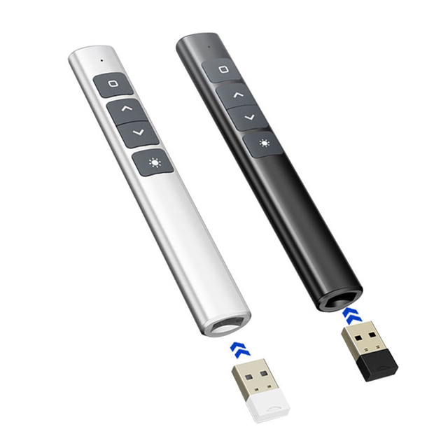 2.4 GHz Wireless Presenter with Red Pointers Pen USB RF Remote Control Pointer
