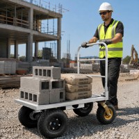 Chariot de transport électrique pliable robuste à quatre roues en métal - Conception compacte pliable, accessible aux ascenseurs, transport monopersonnel