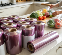 Film alimentaire en plastique de qualité alimentaire en rouleau super grand format pour la cuisine commerciale et l'emballage en supermarché