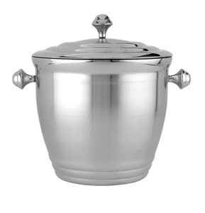 Nouveau seau à glace en métal design best-seller bouteille de vin coldrinks nouveau seau design avec support cuivre plaqué double paroi isolé - Product Image 2