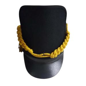 Casque Shako Napoléonien Français Couleur Noire Laine Noire Cuir Chaîne Écailles Or Avec Casque Shako de Reconstitution Historique - Product Image 6