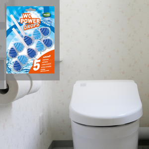Gouttes WC Power Drops Solides 2x55g, désodorisant pour toilettes avec parfum océanique pour éliminer les odeurs et nettoyer le cuvette à chaque chasse d'eau - Product Image 2