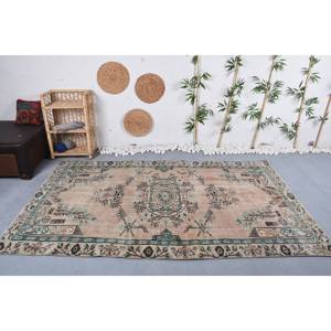 Alfombra de lana de retazos verde Beige tradicional área grande 5,2 X 8.3ft patrón de pasillo Rectangular para decoraciones de sala de estar látex - Product Image 1