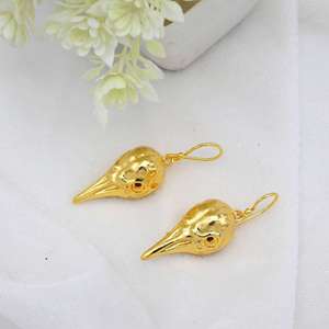 Women's New Fashion Gold-Plated Brass Drop Earrings Trendy <b>Ethnic</b> Style Eagle Head & Crow Skull Ear Jewelry <b>Accessory</b> - Product Image 4