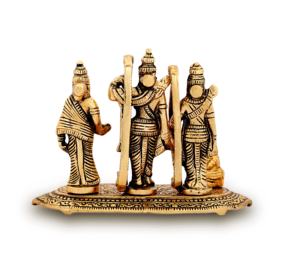 Statue de la famille Ram Ji en laiton fait à la main, métal plaqué or avec Lakshman Seeta Mata Hanuman pour la décoration de la maison et les cadeaux - Product Image 6