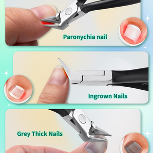 Cortaúñas de acero inoxidable con punta puntiaguda, cortaúñas gruesas encarnadas, recortador de cutículas, alicates de Podología para uso en pies y dedos de los pies - Product Image 3