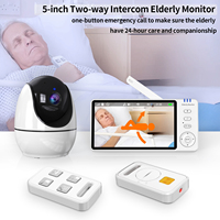 Monitor Inalámbrico para Personas Mayores con WiFi de 5.0 Pulgadas y Video 1080P, Botón de Emergencia SOS, Control Remoto por Aplicación, Cámara Panorámica/Inclinable de 2.4GHz FHSS, ABM520S