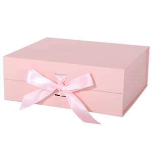 TH CBB-426 Boîte cadeau rigide de luxe avec fermeture à ruban pour emballage d'anniversaire de mariage et logo personnalisé - Product Image 1