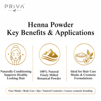 Poudre de Henné Naturel PrivaOil en Vrac Lawsonia Inermis Maroc Qualité Cosmétique et Art Corporel 100% Pure Sans Métallique Visage et Mains